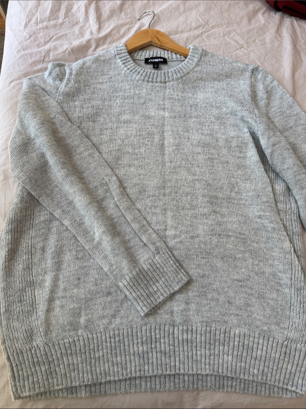 Express Men’s Light Gray Crewneck Sweater